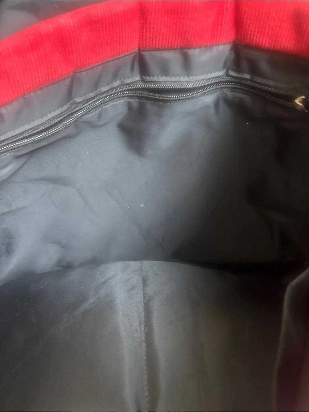 kate spade Red Corduroy Messenger Bag with Black Trim